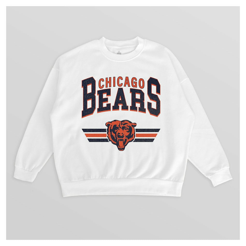 Chicago Bears Gameday Couture Women's Swift Strike Premium Oversized Fleece Pullover Sweatshirt White | NFL
