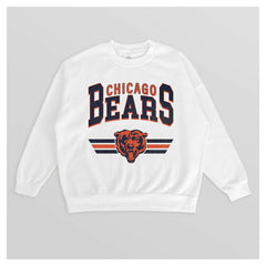 Chicago Bears Gameday Couture Women's Swift Strike Premium Oversized Fleece Pullover Sweatshirt White | NFL