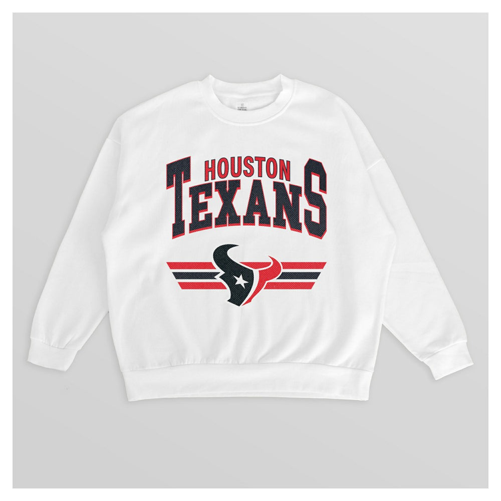 Houston Texans Gameday Couture Women's Swift Strike Premium Oversized Fleece Pullover Sweatshirt White | NFL