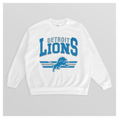 Detroit Lions Gameday Couture Women's Swift Strike Premium Oversized Fleece Pullover Sweatshirt White | NFL
