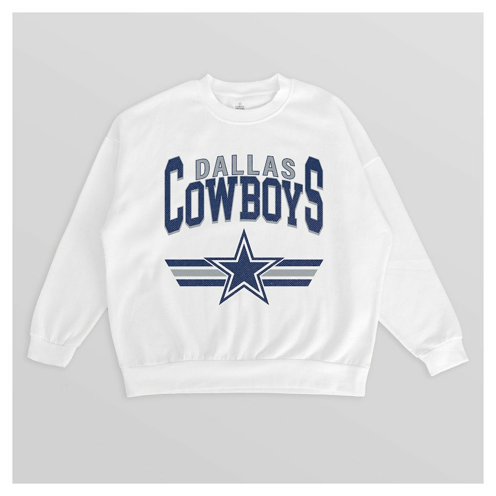 Dallas Cowboys Gameday Couture Women's Swift Strike Premium Oversized Fleece Pullover Sweatshirt White | NFL