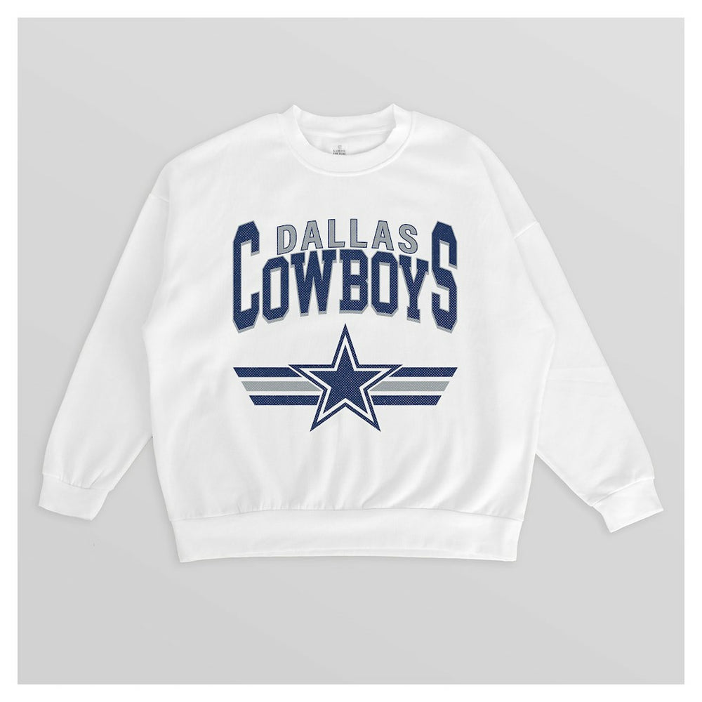 Dallas Cowboys Gameday Couture Women's Swift Strike Premium Oversized Fleece Pullover Sweatshirt White | NFL