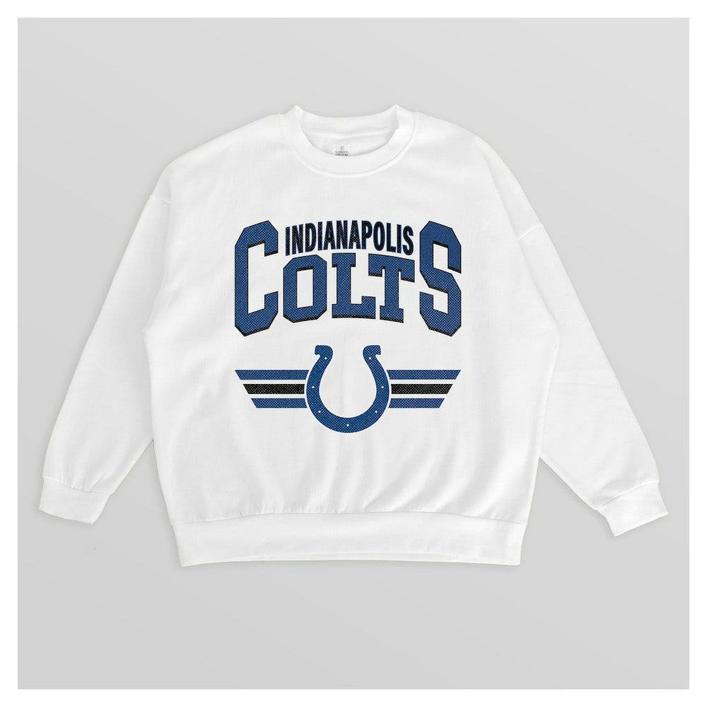 Indianapolis Colts Gameday Couture Women's Swift Strike Premium Oversized Fleece Pullover Sweatshirt White | NFL