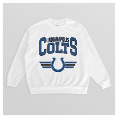 Indianapolis Colts Gameday Couture Women's Swift Strike Premium Oversized Fleece Pullover Sweatshirt White | NFL