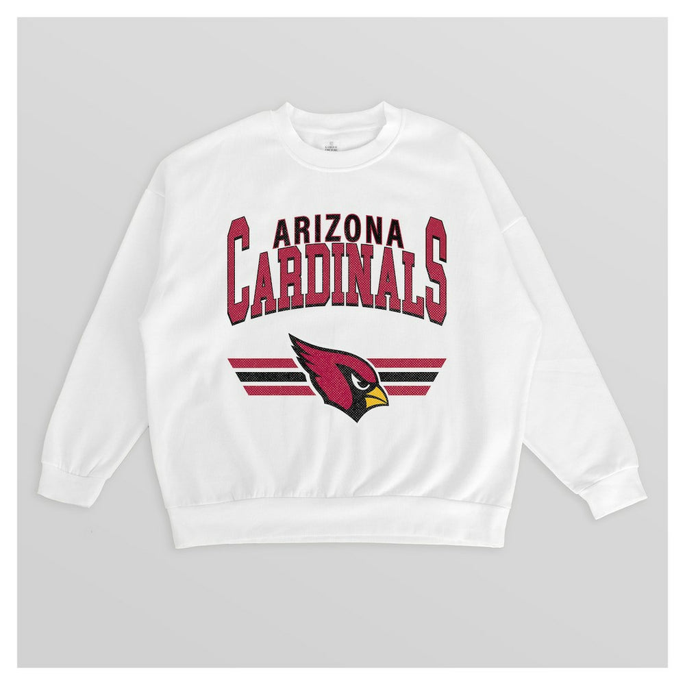 Arizona Cardinals Gameday Couture Women's Swift Strike Premium Oversized Fleece Pullover Sweatshirt White | NFL