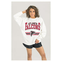 Atlanta Falcons Gameday Couture Women's Swift Strike Premium Oversized Fleece Pullover Sweatshirt White | NFL