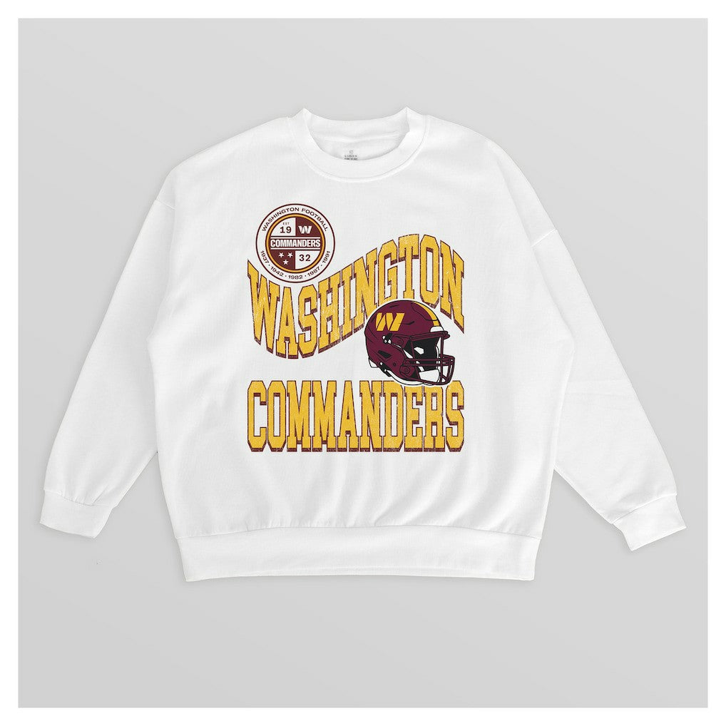 Washington Commanders Gameday Couture Women's Oversized Hard Earned Premium Fleece Pullover Sweatshirt White | NFL