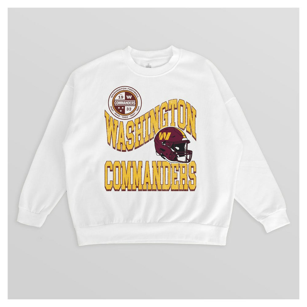 Washington Commanders Gameday Couture Women's Oversized Hard Earned Premium Fleece Pullover Sweatshirt White | NFL