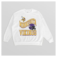 Minnesota Vikings Gameday Couture Women's Oversized Hard Earned Premium Fleece Pullover Sweatshirt White | NFL