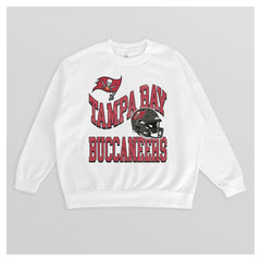 Tampa Bay Buccaneers Gameday Couture Women's Oversized Hard Earned Premium Fleece Pullover Sweatshirt White | NFL