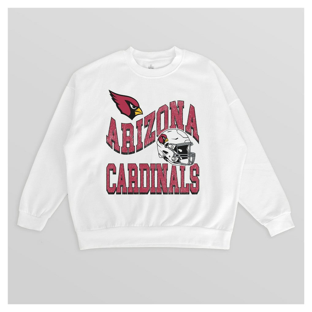 Arizona Cardinals Gameday Couture Women's Oversized Hard Earned Premium Fleece Pullover Sweatshirt White | NFL