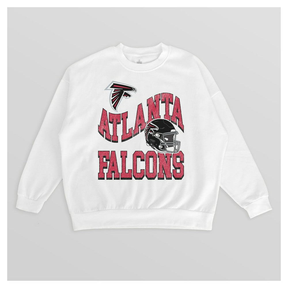 Atlanta Falcons Gameday Couture Women's Oversized Hard Earned Premium Fleece Pullover Sweatshirt White | NFL