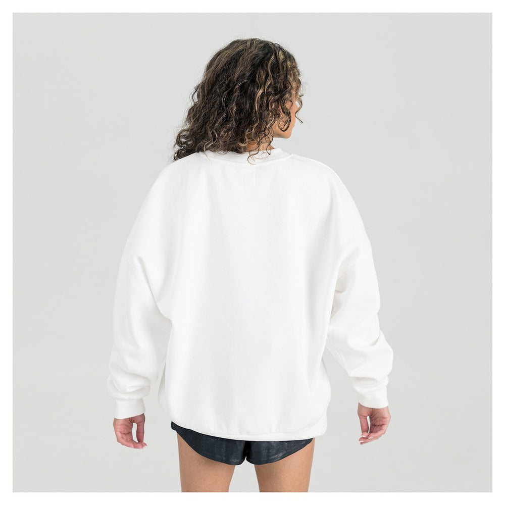 Baltimore Ravens Gameday Couture Women's Oversized Hard Earned Premium Fleece Pullover Sweatshirt White | NFL