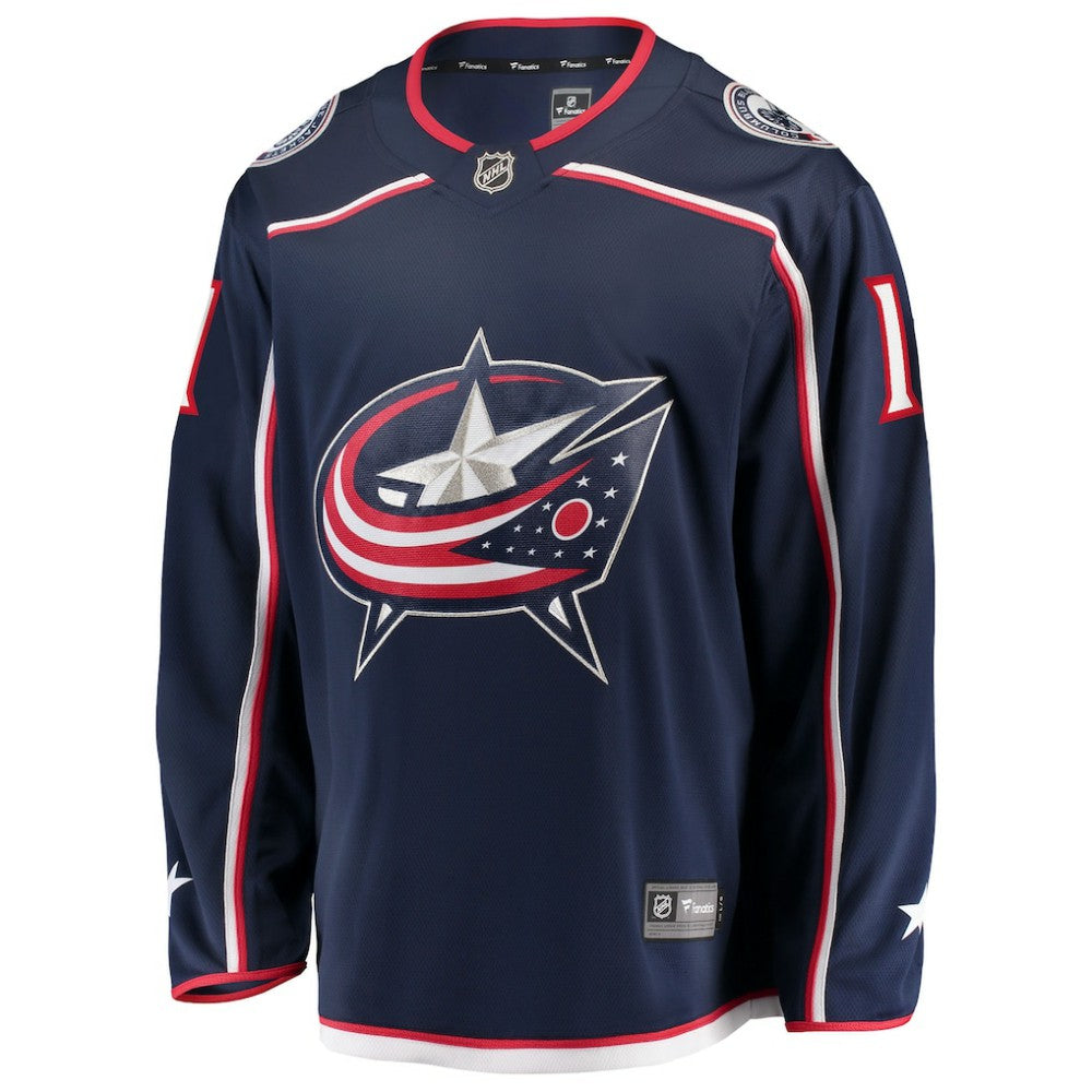 Miles Wood Columbus Blue Jackets Fanatics Home Breakaway Jersey - Navy - NHL