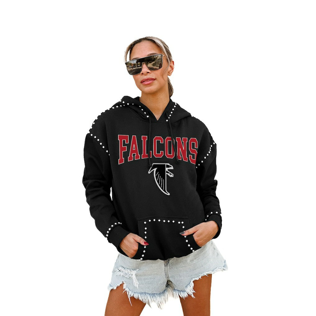 Atlanta Falcons Gameday Couture Women's Studded Pullover Hoodie Black | NFL
