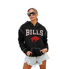Buffalo Bills Gameday Couture Women's Studded Pullover Hoodie Black | NFL
