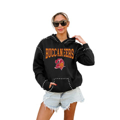 Tampa Bay Buccaneers Gameday Couture Women's Studded Pullover Hoodie Black | NFL
