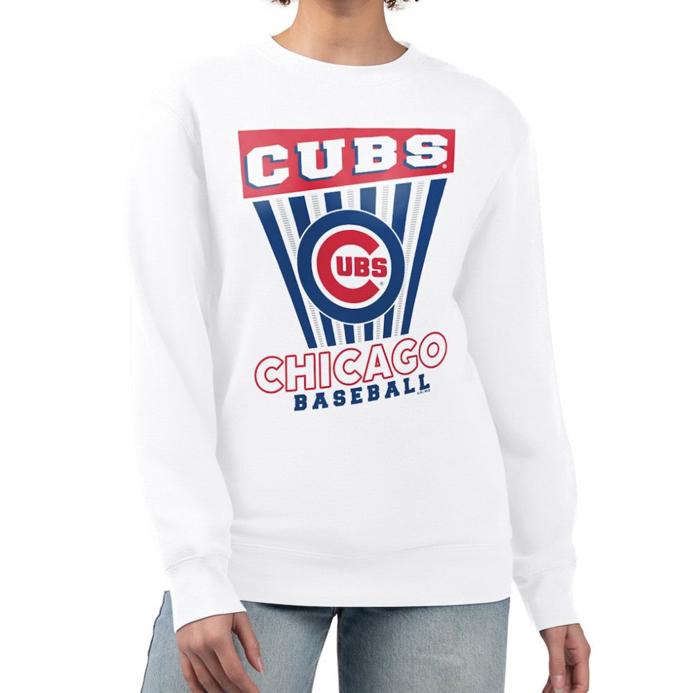 Chicago Cubs Starter Women's Poster Print Team Fleece Pullover Sweatshirt - MLB