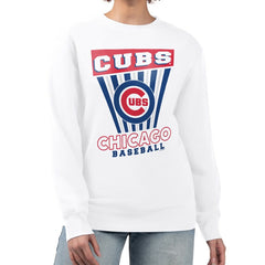 Chicago Cubs Starter Women's Poster Print Team Fleece Pullover Sweatshirt - MLB