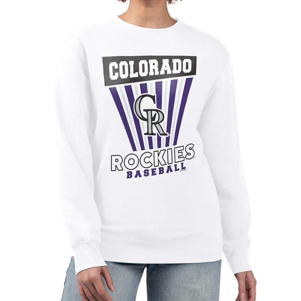 Colorado Rockies Starter Women's Poster Print Team Fleece Pullover Sweatshirt - MLB