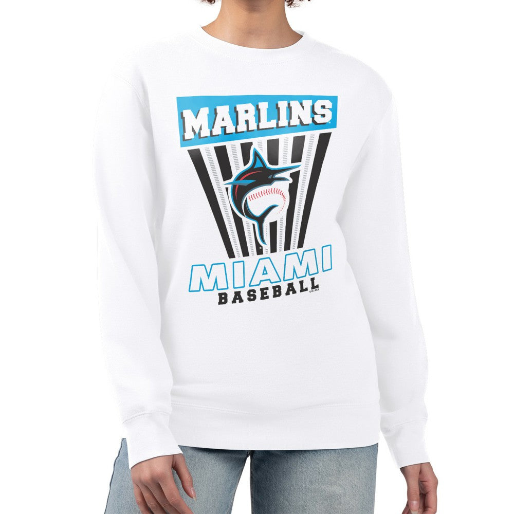 Miami Marlins Starter Women's Poster Print Team Fleece Pullover Sweatshirt - MLB