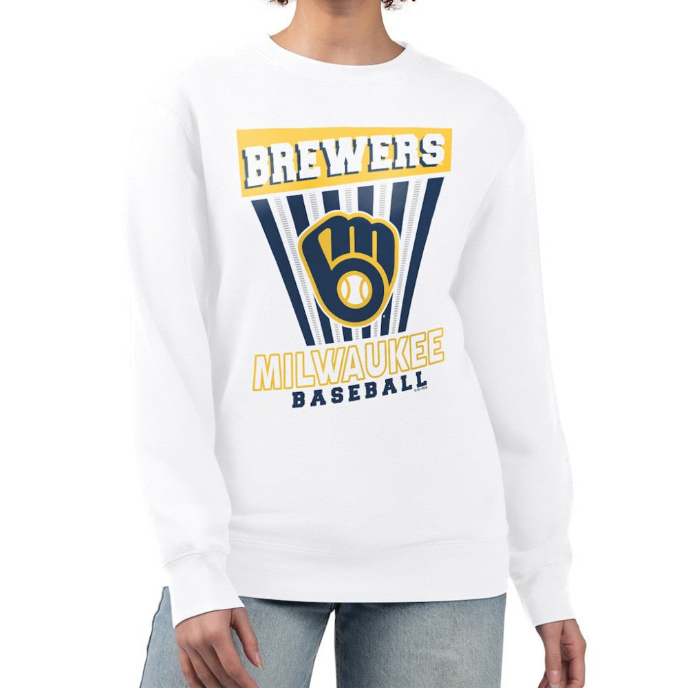 Milwaukee Brewers Starter Women's Poster Print Team Fleece Pullover Sweatshirt - MLB