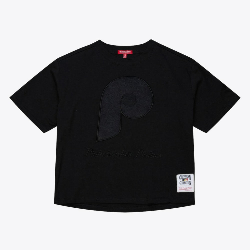 Philadelphia Phillies Mitchell & Ness Women's Cooperstown Collection Phantom Cropped T-Shirt - MLB