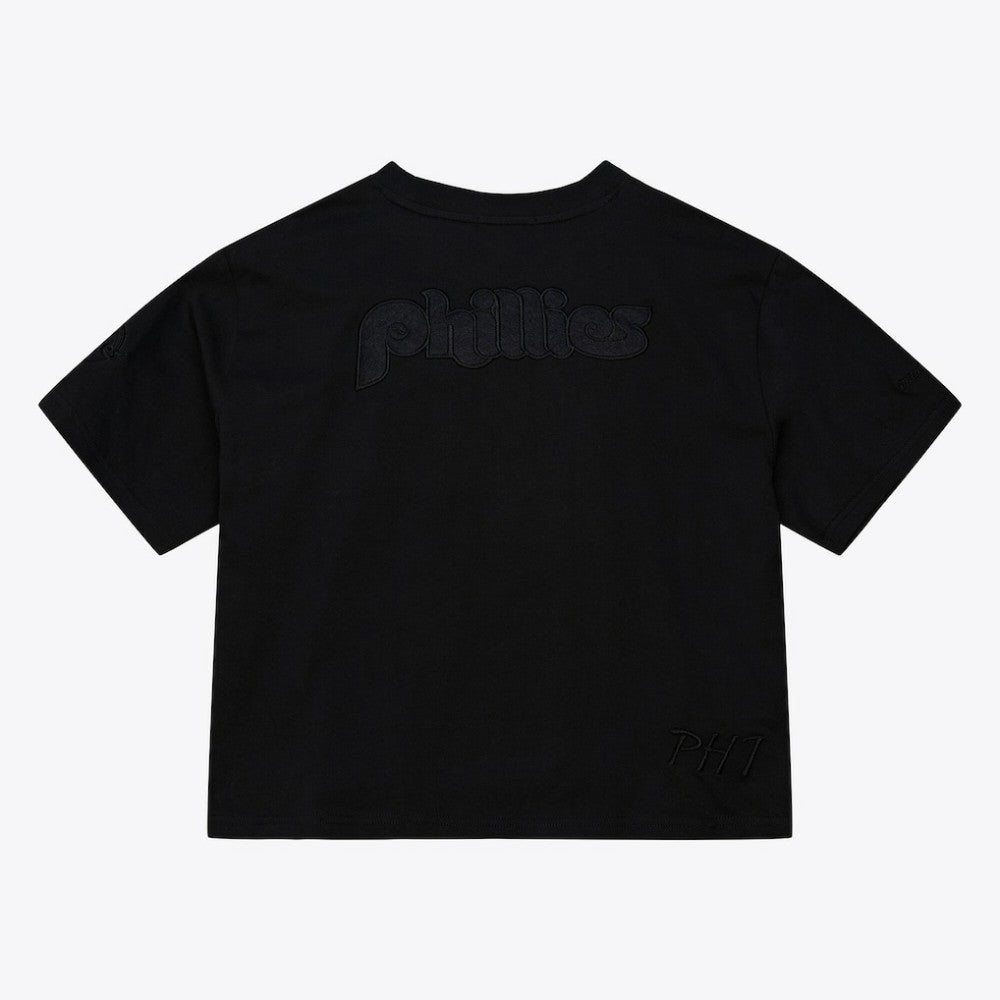 Philadelphia Phillies Mitchell & Ness Women's Cooperstown Collection Phantom Cropped T-Shirt - MLB