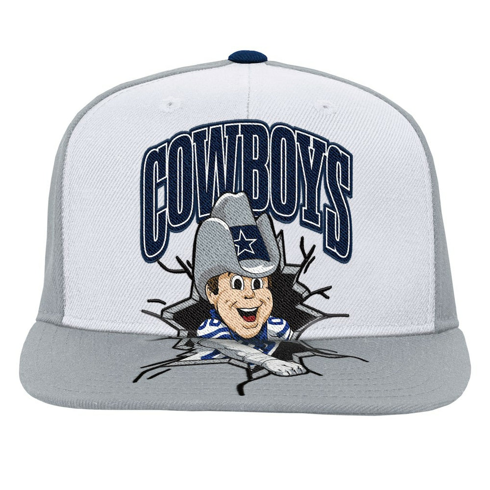 Dallas Cowboys Youth Team Mascot Snapback Hat Gray | Mitchell & Ness