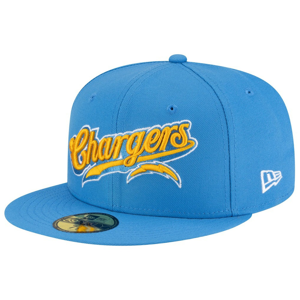 Los Angeles Chargers New Era Born x Raised 59FIFTY Fitted Hat Powder Blue | NFL