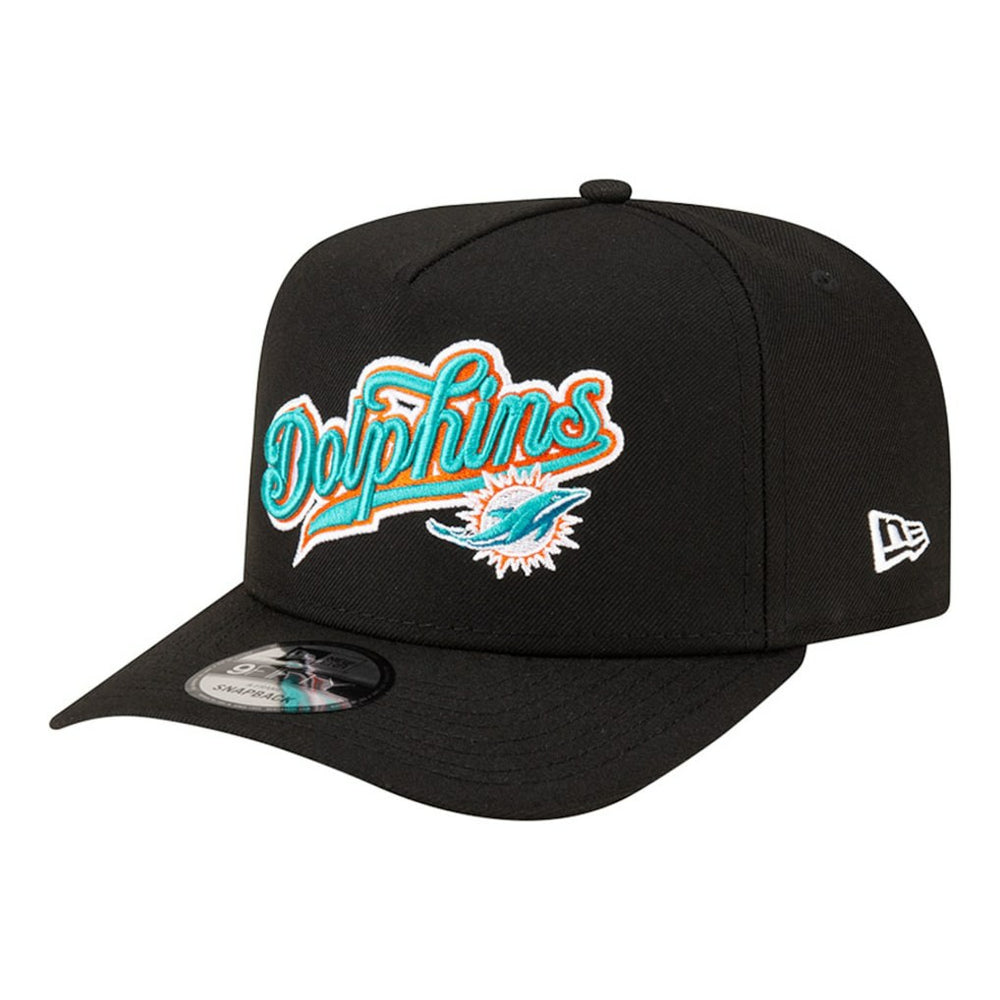 Miami Dolphins New Era Born x Raised A-Frame 9FIFTY Snapback Hat Black | NFL