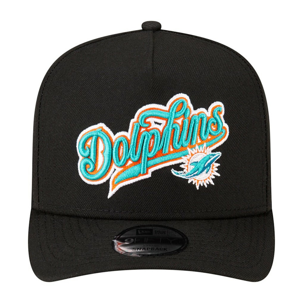 Miami Dolphins New Era Born x Raised A-Frame 9FIFTY Snapback Hat Black | NFL