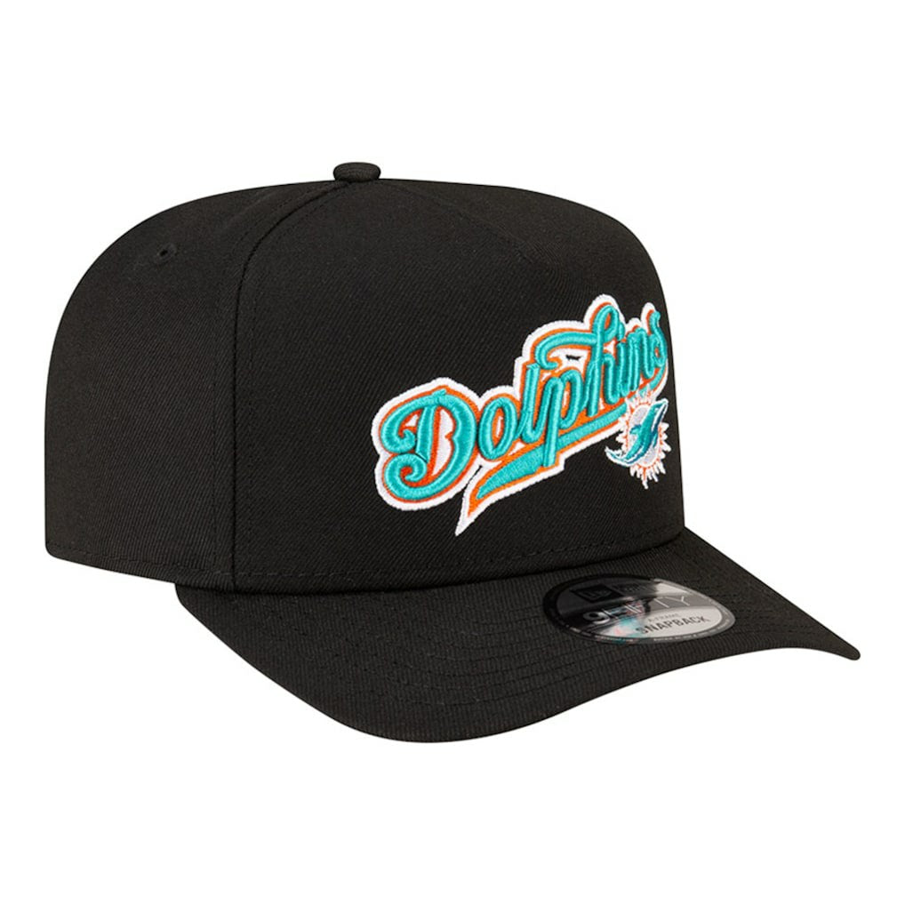 Miami Dolphins New Era Born x Raised A-Frame 9FIFTY Snapback Hat Black | NFL