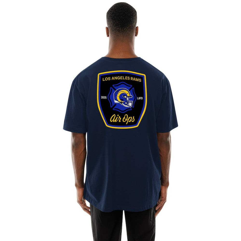 Los Angeles Rams x LAFD New Era Air Ops T-Shirt Navy | NFL