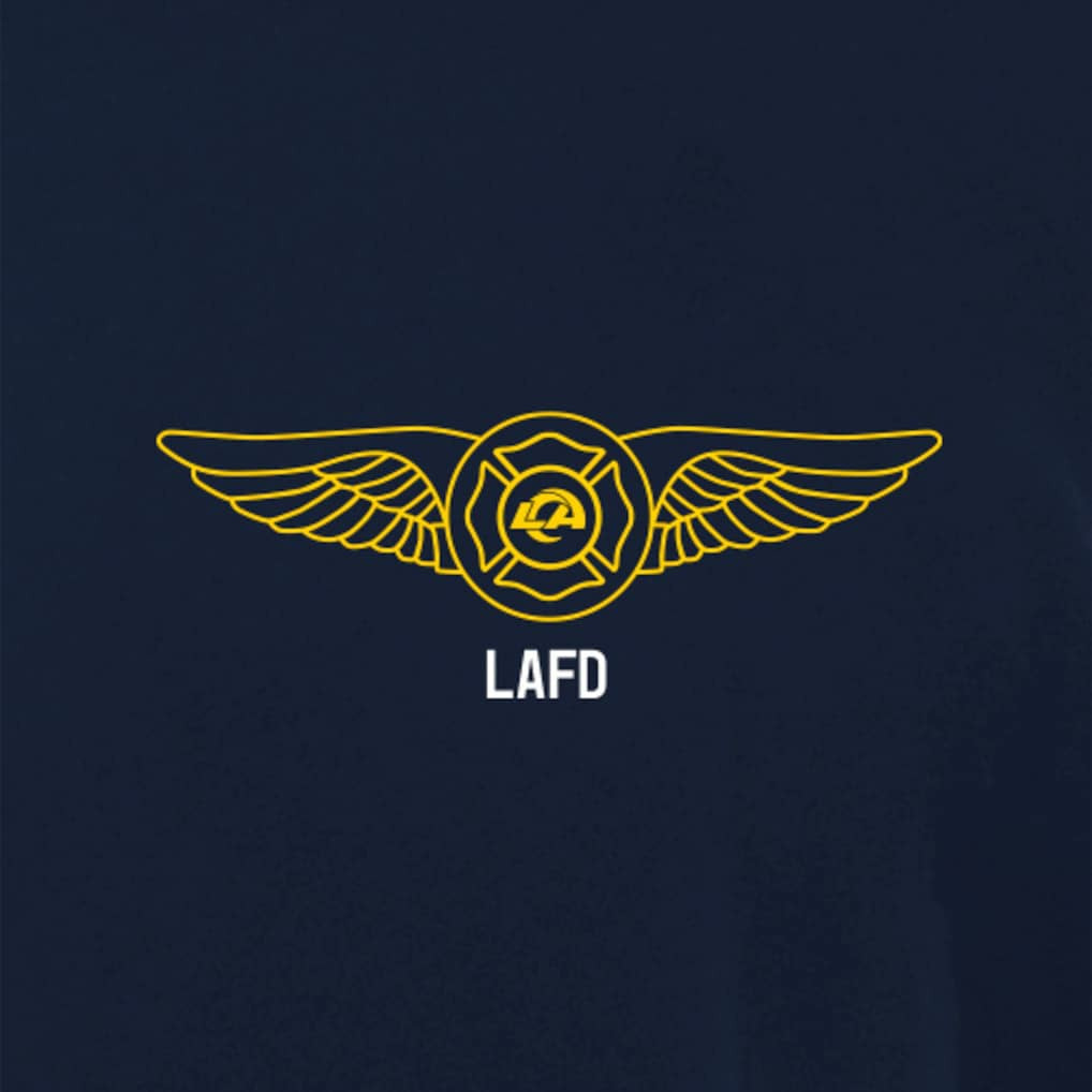 Los Angeles Rams x LAFD New Era Air Ops T-Shirt Navy | NFL