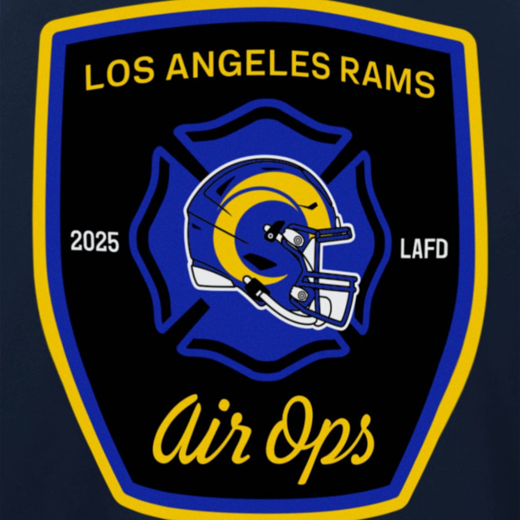Los Angeles Rams x LAFD New Era Air Ops T-Shirt Navy | NFL