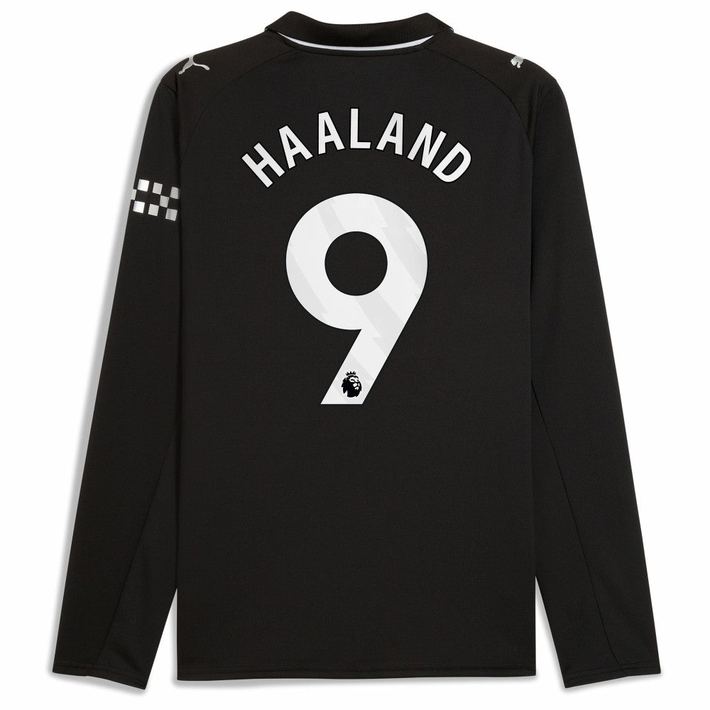 Erling Haaland Manchester City 2025/26 Away Replica Long Sleeve Player Jersey Black | Puma discount