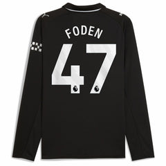 Phil Foden Manchester City Away 2025/26 Replica Long Sleeve Player Jersey Black | Puma online