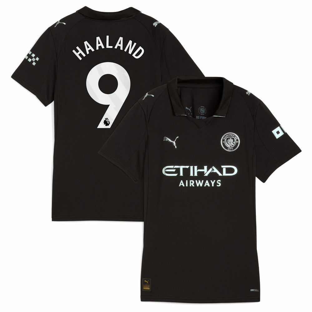 Erling Haaland Manchester City Women's 2025/26 Away Replica Player Jersey Black | Puma Online