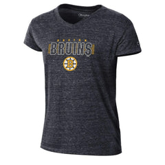 Boston Bruins Champion Women's Tri-Blend V-Neck T-Shirt - Black - NHL
