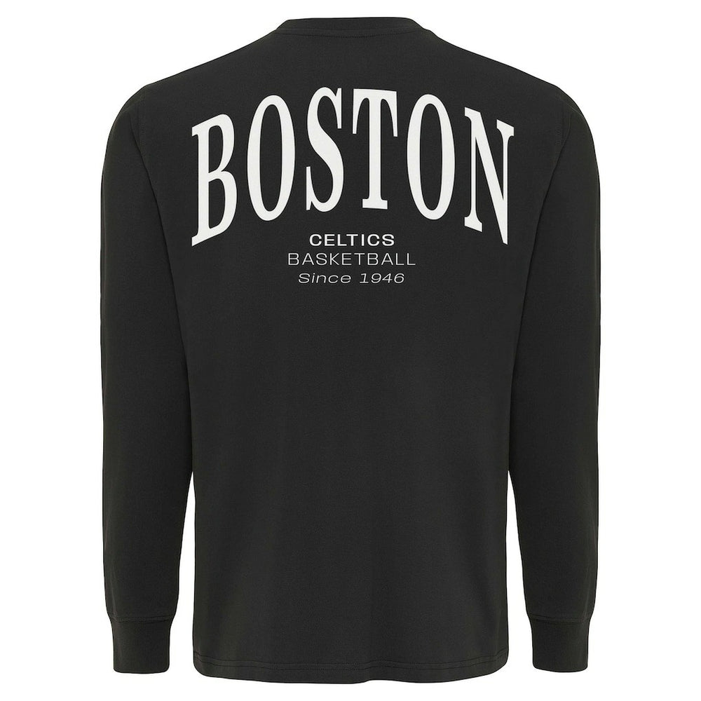 Boston Celtics Sportiqe Unisex Athletic Club Collection Sherwood Relaxed Fit Premium Long-Sleeve T-Shirt Anthracite - NBA