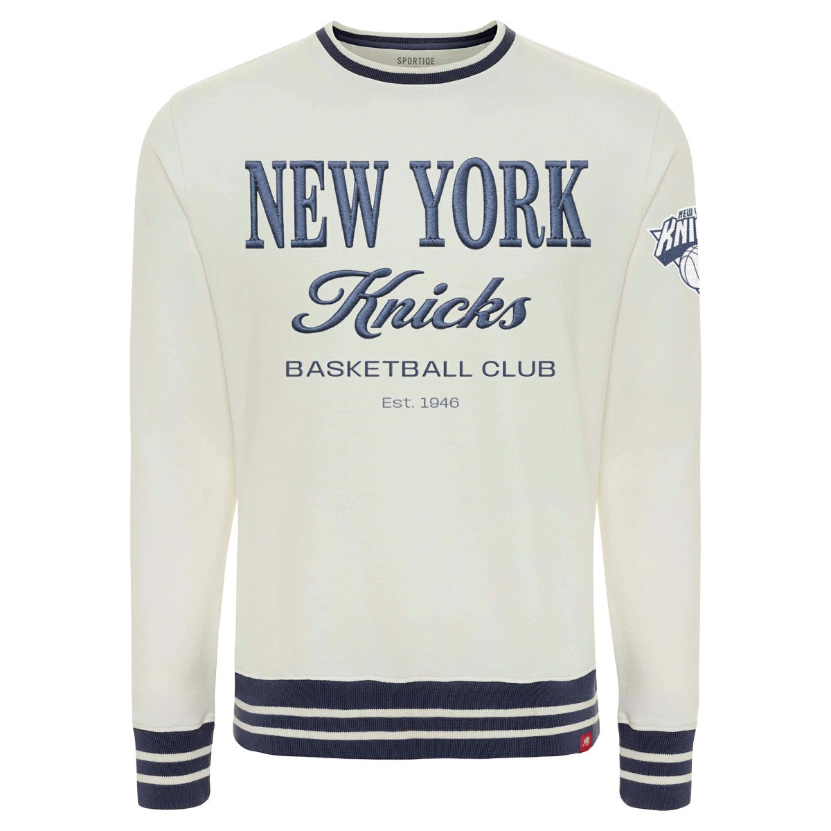 New York Knicks Sportiqe Unisex Athletic Club Collection Ellington Premium Sweatshirt Cream - NBA