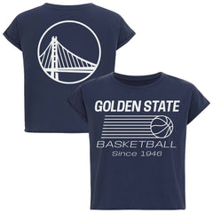 Golden State Warriors Sportiqe Women's Athletic Club Collection Alana Premium Cropped T-Shirt Blue - NBA