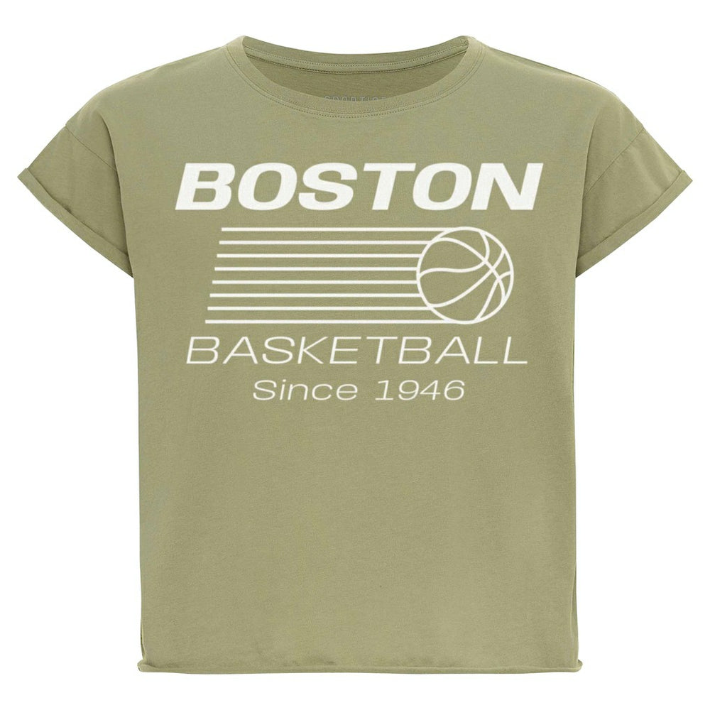 Boston Celtics Sportiqe Women's Athletic Club Collection Alana Premium Cropped T-Shirt Kelly Green - NBA