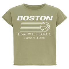 Boston Celtics Sportiqe Women's Athletic Club Collection Alana Premium Cropped T-Shirt Kelly Green - NBA