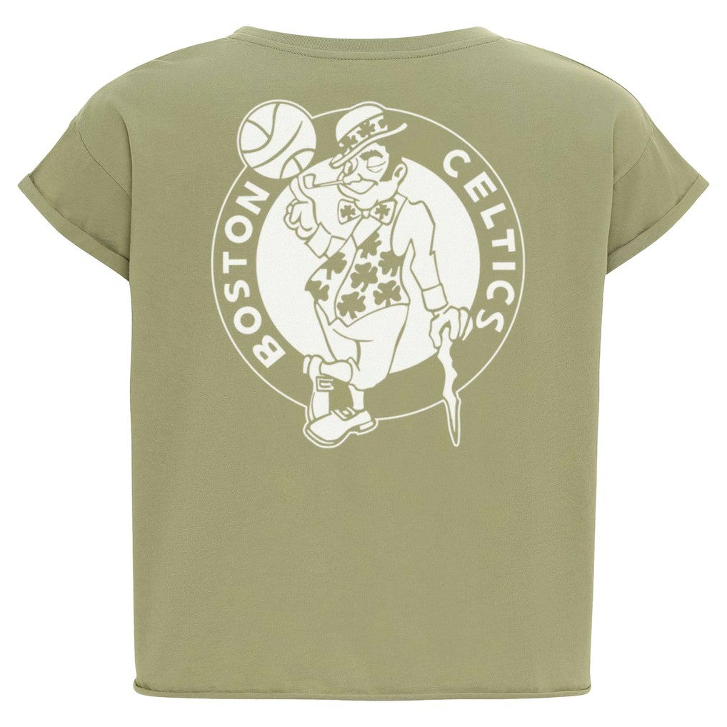 Boston Celtics Sportiqe Women's Athletic Club Collection Alana Premium Cropped T-Shirt Kelly Green - NBA