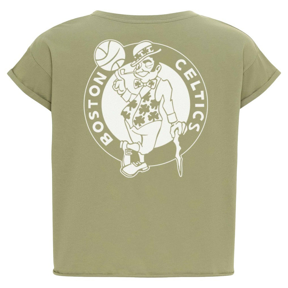 Boston Celtics Sportiqe Women's Athletic Club Collection Alana Premium Cropped T-Shirt Kelly Green - NBA