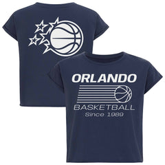 Orlando Magic Sportiqe Women's Athletic Club Collection Alana Premium Cropped T-Shirt Navy - NBA