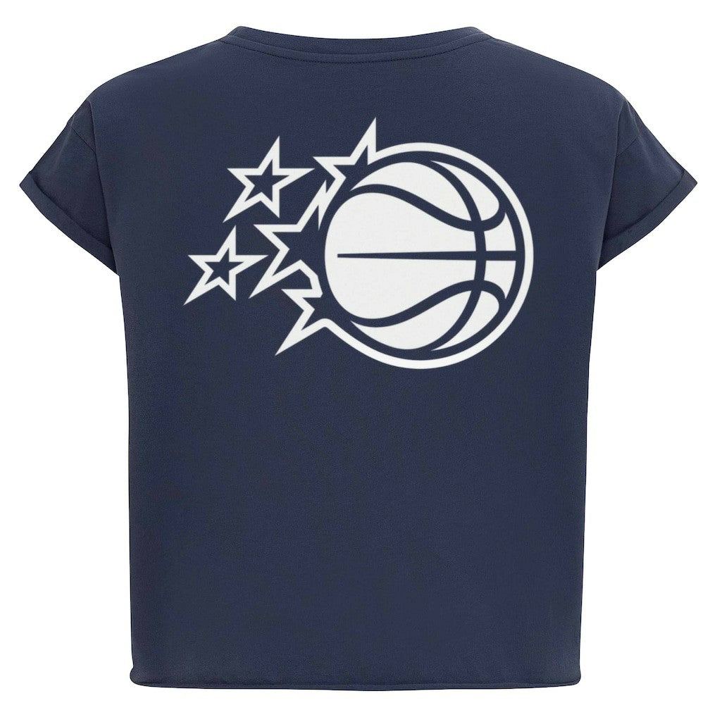 Orlando Magic Sportiqe Women's Athletic Club Collection Alana Premium Cropped T-Shirt Navy - NBA