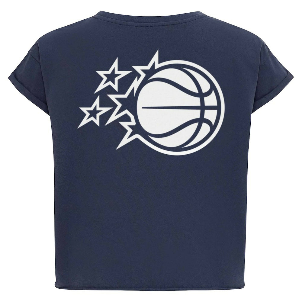 Orlando Magic Sportiqe Women's Athletic Club Collection Alana Premium Cropped T-Shirt Navy - NBA